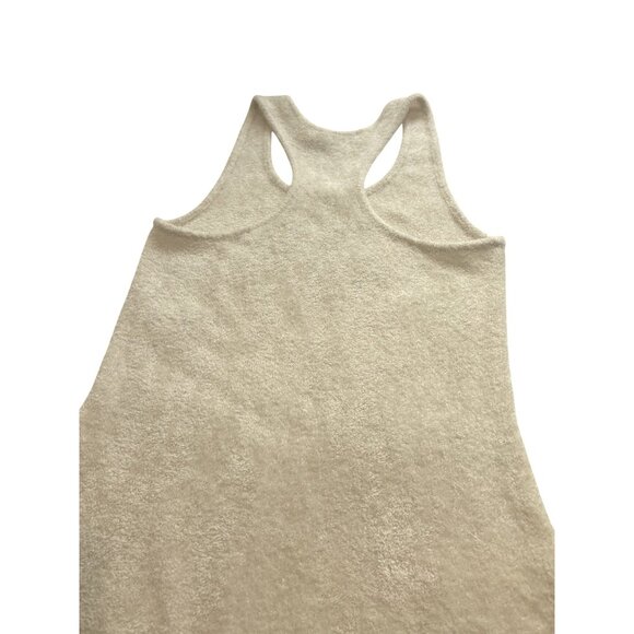 Loro Piana Cocooning Fuzzy 100% Silk Racerback Maxi Dress in Cream - Picture 6 of 12